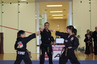 Instructor Rajer and his son Justin and daughter Hailey